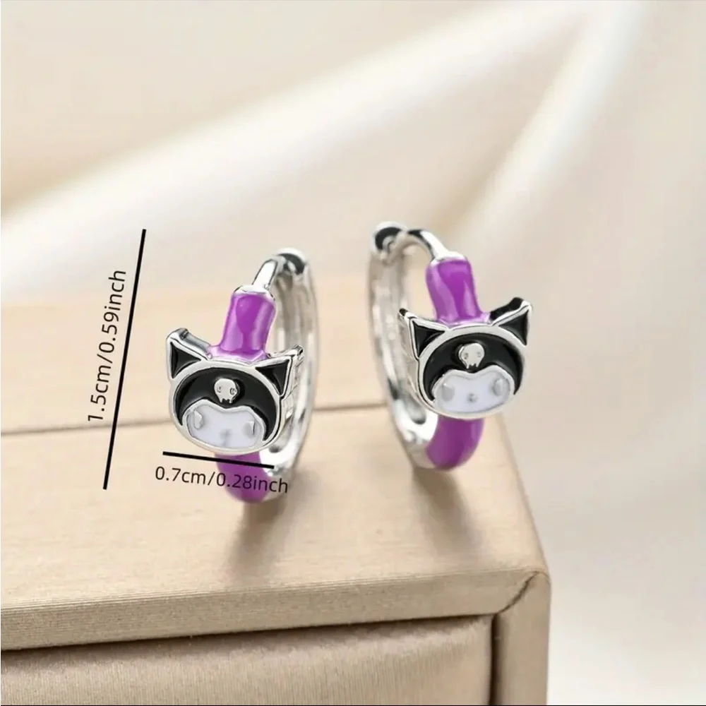HELLO KITTY HOOP EARRINGS-NEW